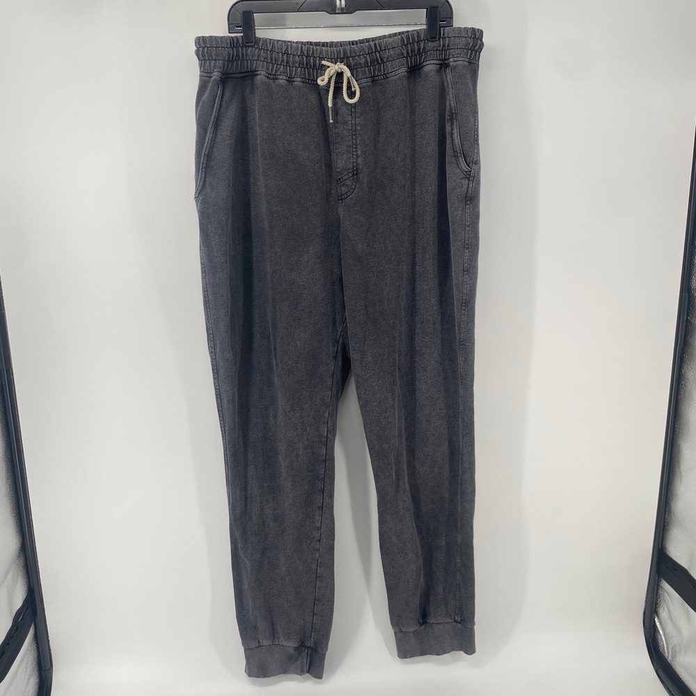 Fair Harbor Jogger Pants Men 2XL Charcoal Grey Acid Wash Cotton Blend Sweatpants